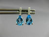 ESTATE 2.02CT DIAMOND & AAA BLUE TOPAZ 14K WHITE GOLD TEAR DROP HANGING EARRINGS