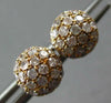 ESTATE .83CT DIAMOND 18K ROSE GOLD 3D CLASSIC CIRCULAR DOME SHAPE STUD EARRINGS