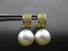 .43CT DIAMOND & AAA SOUTH SEA PEARL 18KT YELLOW GOLD MULTI ROW HANGING EARRINGS