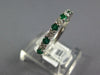ESTATE .67CT DIAMOND & AAA EMERALD 18K WHITE GOLD SEMI ETERNITY ANNIVERSARY RING