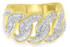 LARGE 1.31CT DIAMOND 14KT YELLOW GOLD 3D ROUND & BAGUETTE LOVE KNOT WEDDING RING