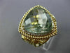 EXTRA LARGE 12.16CT DIAMOND & GREEN AMETHYST 14KT 2TONE GOLD FILIGREE HALO RING