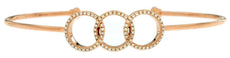.24CT DIAMOND 14KT ROSE GOLD CIRCLE OF LIFE LOVE KNOT FLEXIBLE BANGLE BRACELET