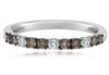 .43CT WHITE & CHOCOLATE FANCY DIAMOND 14KT WHITE GOLD WEDDING ANNIVERSARY RING