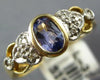 .48CT DIAMOND & AAA TANZANITE 14KT YELLOW GOLD 3D OVAL DOUBLE HEART PROMISE RING