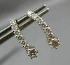 ESTATE .50CT DIAMOND 14KT YELLOW GOLD GRADUATING JOURNEY CURVE HANGING EARRINGS