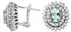 2.39CT DIAMOND & AAA AQUAMARINE 14KT WHITE GOLD 3D OVAL & ROUND CLIP ON EARRINGS