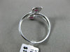 ESTATE WIDE .72CT DIAMOND & AAA RUBY 18KT WHITE GOLD 3D CLASSIC DOUBLE LEAF RING