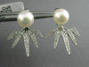 ESTATE .33CT DIAMOND & AAA SOUTH SEA PEARL 14KT WHITE GOLD SPIKE JACKET EARRINGS