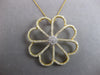 ESTATE EXTRA LARGE 2.85CT DIAMOND 18KT YELLOW GOLD FLOWER LOVE FLOATING PENDANT