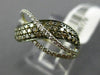 0.59CT WHITE & CHOCOLATE FANCY DIAMOND 14KT YELLOW & BLACK GOLD CRISS CROSS RING