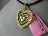 ESTATE 1.0CT FANCY YELLOW & PINK DIAMOND 18K 2 TONE GOLD 3D TRIPLE HEART PENDANT