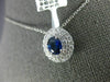 ESTATE 1.15CT DIAMOND & AAA SAPPHIRE 18KT WHITE GOLD 3D OVAL DOUBLE HALO PENDANT