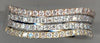 ESTATE .61CT DIAMOND 14KT TRI COLOR GOLD CLASSIC MULTI ROW WAVE ANNIVERSARY RING