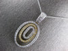 LARGE 1.26CT DIAMOND 18KT 2 TONE GOLD 3D OVAL ENHANCER FLOATING PENDANT #27226