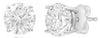 LARGE 2.09CT DIAMOND 14KT WHITE GOLD 3D CLASSIC SOLITAIRE 4 PPRONG STUD EARRINGS