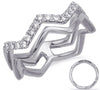 ESTATE .31CT DIAMOND 14KT WHITE GOLD 3D DOUBLE ZIG ZAG FUN RING