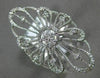 ESTATE LARGE .36CT ROUND DIAMOND 14KT WHITE GOLD OPEN FILIGREE FLOWER LOVE RING