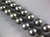 ESTATE LARGE AAA BLACK TAHITIAN PEARL 14KT WHITE GOLD 3D FILIGREE LOVE NECKLACE
