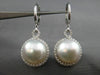ESTATE LARGE .90CT DIAMOND & AAA SOUTH SEA PEARL 18K WHITE GOLD HANGING EARRINGS
