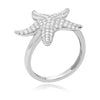 ESTATE .73CT DIAMOND 14KT WHITE GOLD 3D CLASSIC LUCKY STARFISH FUN RING