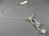 ESTATE 2.18CT ROUND DIAMOND 14KT WHITE GOLD CLASSIC FLOWER DROP NECKLACE #19983