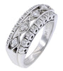 .51CT DIAMOND 14KT WHITE GOLD 3D 3 ROW MARQUISE SHAPE FILIGREE ANNIVERSARY RING