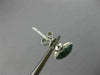 ESTATE .90CT WHITE & BLUE DIAMOND 14KT WHITE GOLD ROUND CLUSTER HANGING EARRINGS
