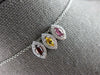 .54CT DIAMOND & AAA MULTI GEM 14K WHITE GOLD MARQUISE SHAPE & ROUND HALO PENDANT