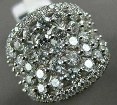 ESTATE LARGE 3.0CT DIAMOND 14KT WHITE GOLD ETOILE FILIGREE CLUSTER LOVE RING
