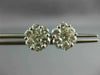 ESTATE LARGE 1.85CT DIAMOND 14K WHITE GOLD 3D FLOWER CLUSTER STUD EARRINGS #2853