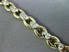 ANTIQUE .50CT DIAMOND 14K WHITE & YELLOW GOLD 3D LINK HANDCRAFTED BRACELET #227