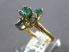 .70CT DIAMOND & AAA EMERALD 14KT 2 TONE GOLD 3D ROUND & MARQUISE FLOWER FUN RING