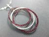 ESTATE LARGE 1.23CT DIAMOND & AAA RUBY 18KT WHITE GOLD OVAL TRINITY FUN PENDANT