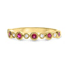 .27CT DIAMOND & AAA RUBY 14KT YELLOW GOLD 3D ROUND FILIGREE ANNIVERSARY RING