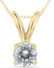 ESTATE .10CT DIAMOND 14KT YELLOW GOLD CLASSIC SOLITAIRE 4 PRONG FLOATING PENDANT