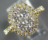 ESTATE LARGE 1.02CT DIAMOND 18KT YELLOW GOLD 3D CLUSTER HALO CLASSIC LOVE RING