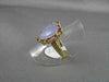 ANTIQUE WIDE 7.60CT AAA AMETHYST & QUARTZ 14KT YELLOW GOLD HEART LOVE FUN RING