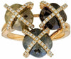 ESTATE LARGE 3.60CT WHITE & CHOCOLATE FANCY DIAMOND 18KT YELLOW GOLD 3D RING