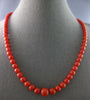 ANTIQUE LARGE & LONG AAA CORAL 14KT YELLOW GOLD GRADUATING LOVE NECKLACE #27556