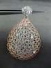 ESTATE EXTRA LARGE .36CT DIAMOND 14K WHITE & ROSE GOLD 3D WOVEN HANGING EARRINGS