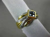 ESTATE .55CT AAA SAPPHIRE 18KT TWO TONE GOLD 3D INVISIBLE SQUARE FOUR STONE RING