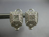 LARGE .90CT DIAMOND 14K WHITE GOLD 3D ROUND & PRINCESS SQUARE HANGING EARRINGS