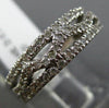 ESTATE .54CT ROUND DIAMOND 14KT WHITE GOLD OPEN 3 ROW WAVE ANNIVERSARY RING 6mm