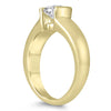 .75CT DIAMOND 14KT YELLOW GOLD 3D CLASSIC SOLIATIRE SEMI BEZEL ENGAGEMENT RING