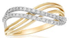 ESTATE .28CT DIAMOND 14K 2 TONE GOLD 3D MULTI ROW CRISS CROSS INFINITY LOVE RING