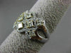 ESTATE WIDE 2.50CT WHITE & FANCY YELLOW DIAMOND 18K WHITE GOLD INTERTWINING RING