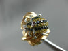 LARGE .68CT BLACK DIAMOND & YELLOW SAPPHIRE 18K WHITE & ROSE GOLD 3D BEETLE RING