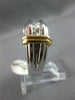 ESTATE LARGE 1.05CT DIAMOND 14KT 2 TONE GOLD 3D ROUND 5 STONE CHANNEL MENS RING