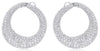 LARGE 7.90CT DIAMOND 14KT WHITE GOLD 3D MULTI ROW SIDEWAYS HOOP HANGING EARRINGS